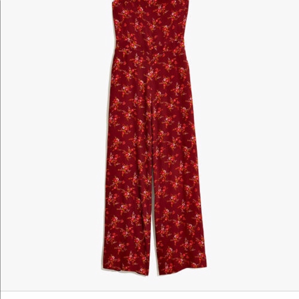 Madewell Apron Bow Back Floral Jumpsuit Romper - Picture 4 of 10